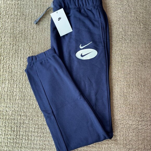 Nike Blue Sweatpants with White Logo - Picture 1 of 4